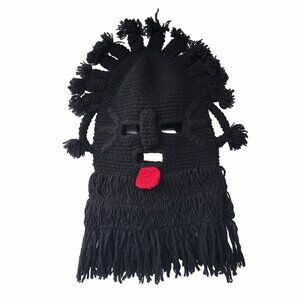 ✨NEW Handmade  Aya Huma Diablo Umo Inca's Adult Mask Ecuador Black Inti Raymi✨